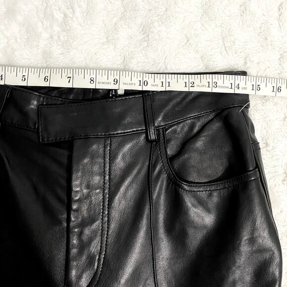 Zara Genuine Leather Black Flared Trousers High Rise Pants Limited Edition S - Picture 8 of 10